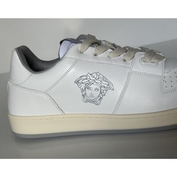 Versace Medusa Men’s White Leather Sneakers 12.5 US (45.5) 1013377 IT NIB $700 main image 12